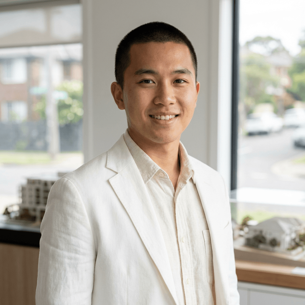 Michael Nguyen in a Parramatta office